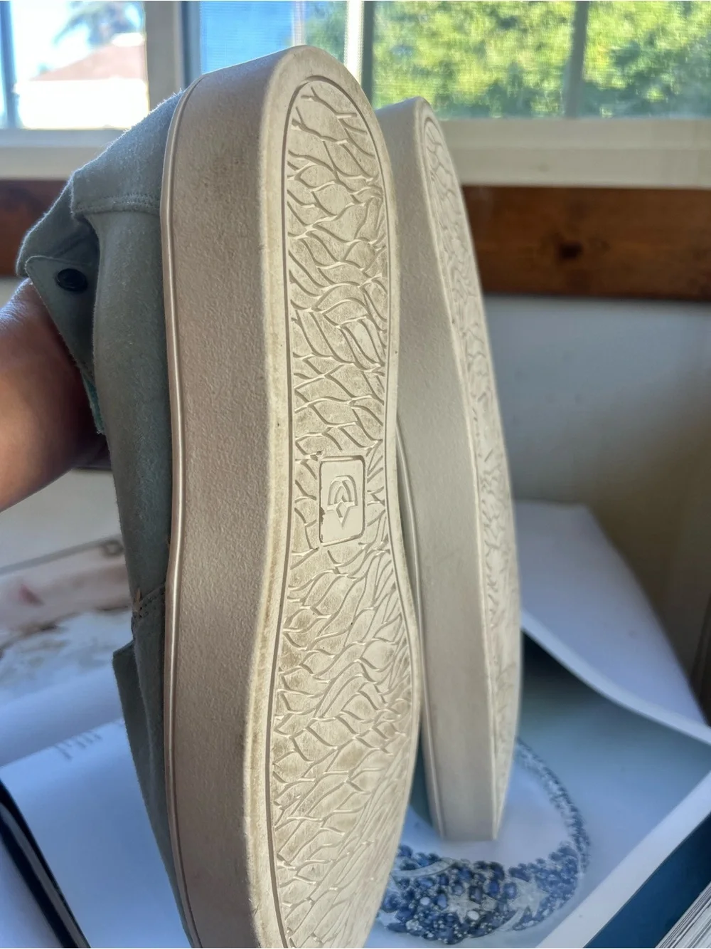 Women’s Mint Suede Slip-On Platform Sneakers 9.5
